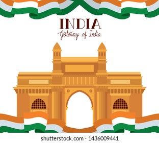 indian gate temple with flag