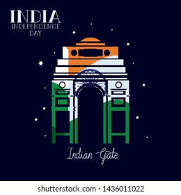 indian gate temple with flag colors