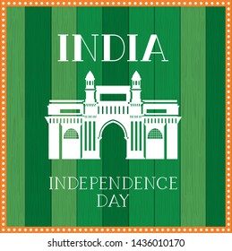 indian gate temple with green background