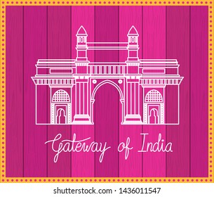 indian gate temple with purple background