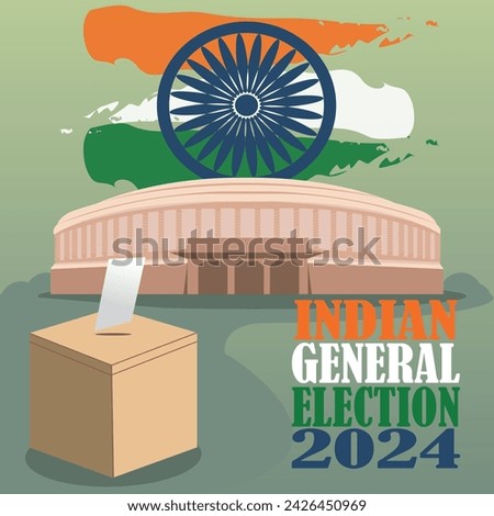 Indian general election 2024 vector illustration.	