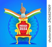 Indian General Election with Fight for Prime Minister Chair Concept Vector Illustration