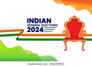 Indian General Election with Fight for Prime Minister Chair Concept Vector Illustration