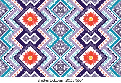 Diseño de patrones étnicos geométricos indios para el fondo, tela, decoración, alfombra, ropa, envoltura, batik, papel pintado ilustraciones vectoriales tradicionales de bordado ilustraciones de textura nativas. Estilo boho. 