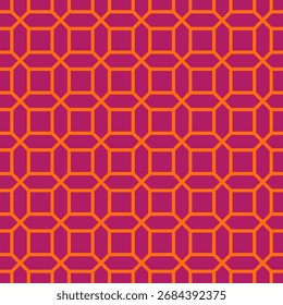 Indisches geometrisches nahtloses CNC-Muster mit orientalischen Stammesmotiven. Perfekt für Dekorationen für Diwali, Ramadan-Feier. Minimaler Magenta- und Goldgitterdruck für Stoff oder Tapete.