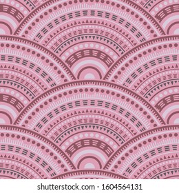 Indian geometric shapes background vector seamless pattern. Oriental motifs vintage repeating illustration. Eastern asian ethnic mandala shapes seamless geometric motifs pattern.