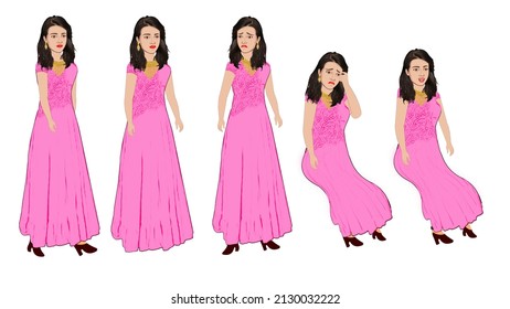 Indian Girl Cartoon Character. Isolated on Vector illustration