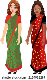 Indian Girl Character Design Model Sheet Stock Vector (Royalty Free ...
