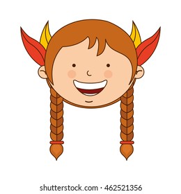 indian girl character icon vector illustration design