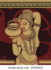 Indian girl with coffee jug