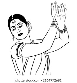 Indian Girl Dancing Traditional Dance Ethnic Stock Vector (Royalty Free ...