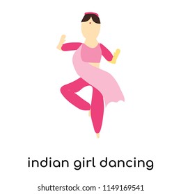 indian girl dancing vector vector isolated on white background for your web and mobile app design, indian girl dancing vector logo concept