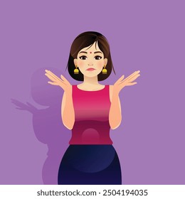 Expresiones de chicas indias posan, hermoso Vector de diseño de personajes de chicas