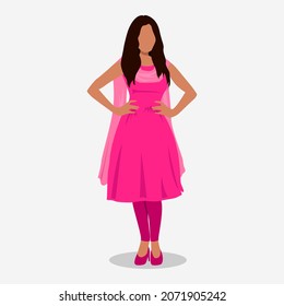 Indian Girl Young Design Model, Girl Character Design Vector