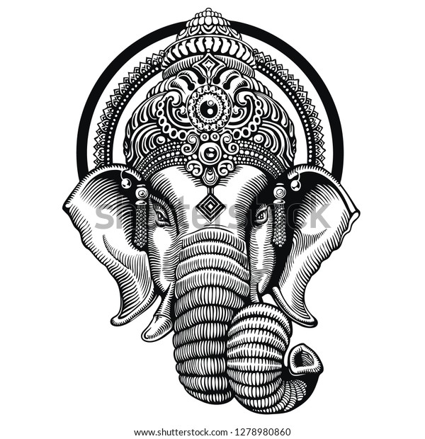 Indian God Ganesha Stock Vector (Royalty Free) 1278980860