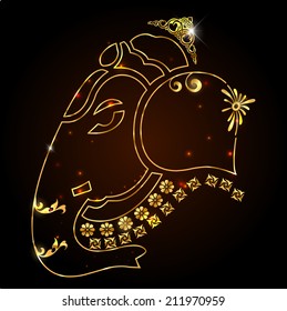 Indian god Ganesha, Ganesh idol - vector eps10
