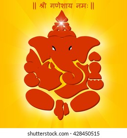 Indian god ganesha, Ganesh idol flat design with vibrant colors- vector eps10