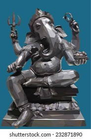 Indian God Ganesha Vector illustration.
