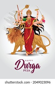 indian God Happy Durga Puja Subh Navratri background. vector illustration design