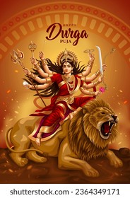 indian God Happy Durga Puja Subh Navratri background. editable vector illustration design