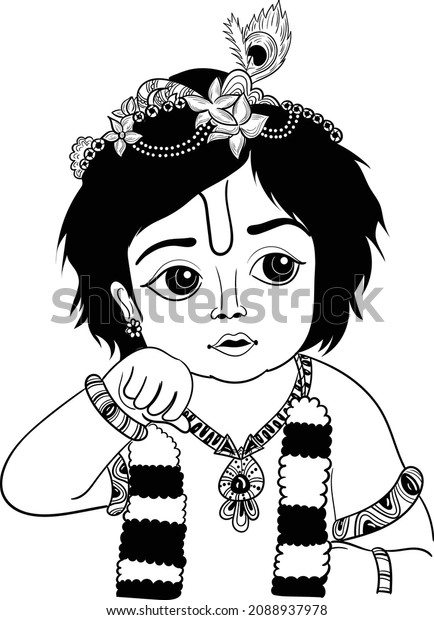 Indian God Lord Krishna Janmasthmi Clip Stock Vector (royalty Free 