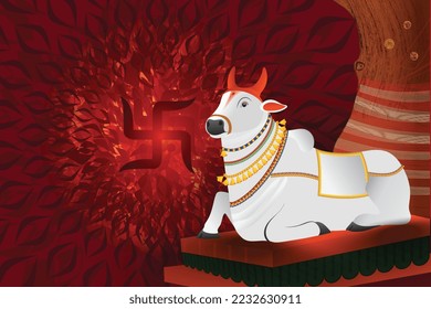 El Dios indio Shiva Riding Nandi 