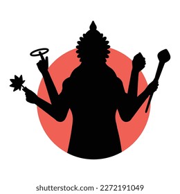 indian god lord vishnu. ethnic deity of Hinduism mythology. vector illustration design.