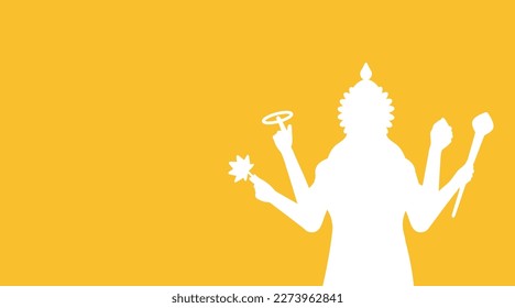 indian god lord vishnu. ethnic deity of Hinduism mythology. vector illustration design.