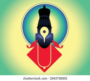 Indian God Lord Vitthal Idol Vector Illustration