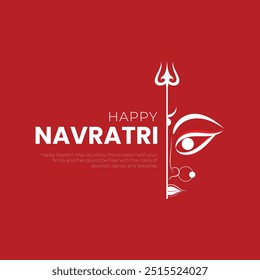 Indian God shri Druga in Happy Durga Puja Subh Navratri red background. vector illustration design.