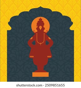 Indian God Vishnu also known as "Vithhal, Mauli, Pandurang in Maharashtra" Vector Illustration on isolated Background.