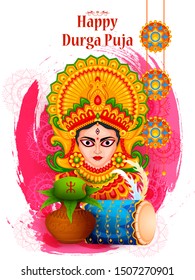 Indian Goddess Durga for Happy Dussehra or Shubh Navratri festival of India in vector