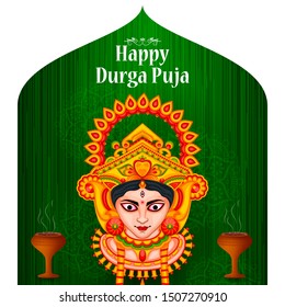 Indian Goddess Durga for Happy Dussehra or Shubh Navratri festival of India in vector