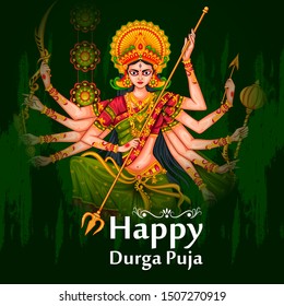 Indian Goddess Durga for Happy Dussehra or Shubh Navratri festival of India in vector