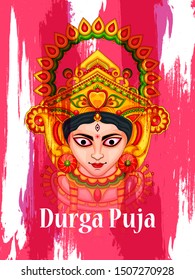 Indian Goddess Durga for Happy Dussehra or Shubh Navratri festival of India in vector