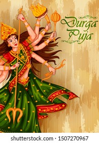 Indian Goddess Durga for Happy Dussehra or Shubh Navratri festival of India in vector