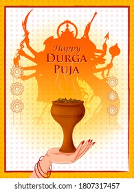 Indian Goddess Durga for Happy Dussehra or Shubh Navratri festival of India in vector