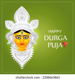 Indian Goddess Durga Happy Dussehra Shubh Stock Vector (Royalty Free ...