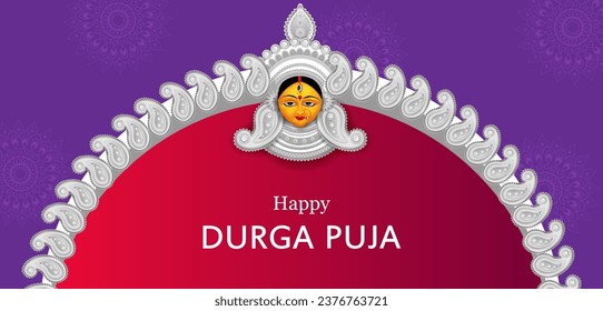 Indian Goddess Durga for Happy Dussehra or Shubh Navratri festival of India in vector
