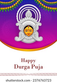 Indian Goddess Durga for Happy Dussehra or Shubh Navratri festival of India in vector