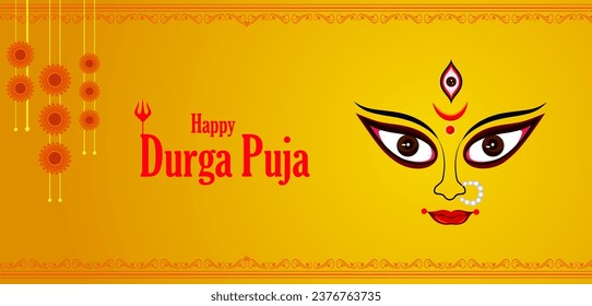 Indian Goddess Durga for Happy Dussehra or Shubh Navratri festival of India in vector