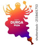 Indian Goddess Durga for Happy Durga Puja Dussehra or Shubh Navratri festival of India religious background 