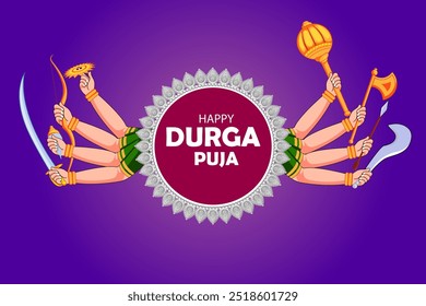 Deusa indiana Durga para feliz Durga Puja Dussehra ou Shubh Navratri festival de fundo religioso da Índia 