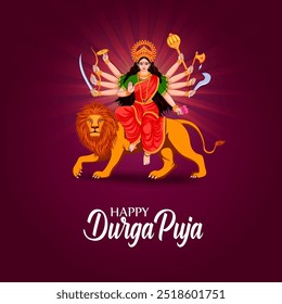 Deusa indiana Durga para feliz Durga Puja Dussehra ou Shubh Navratri festival de fundo religioso da Índia 