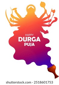 Indian Goddess Durga for Happy Durga Puja Dussehra or Shubh Navratri festival of India religious background 