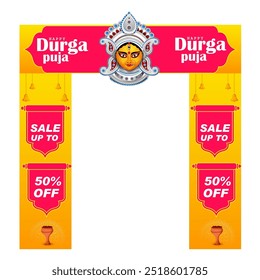 Deusa indiana Durga para feliz Durga Puja Dussehra ou Shubh Navratri festival de fundo religioso da Índia 