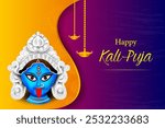 Indian Goddess Kali for Happy Kali Puja or Subh Diwali festival of India in vector