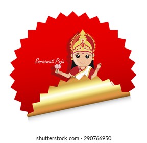 Indian Goddess Maa Saraswati Pooja Sticker svg