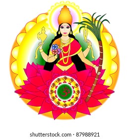 Indian goddess Tripura Sundari ("Beauty of Three Worlds")