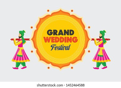 Indian Grand Wedding Festival Illustration